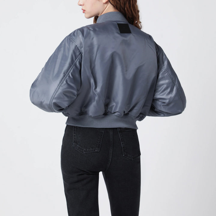 ANINE BING - Leon grey cropped bomber jacket