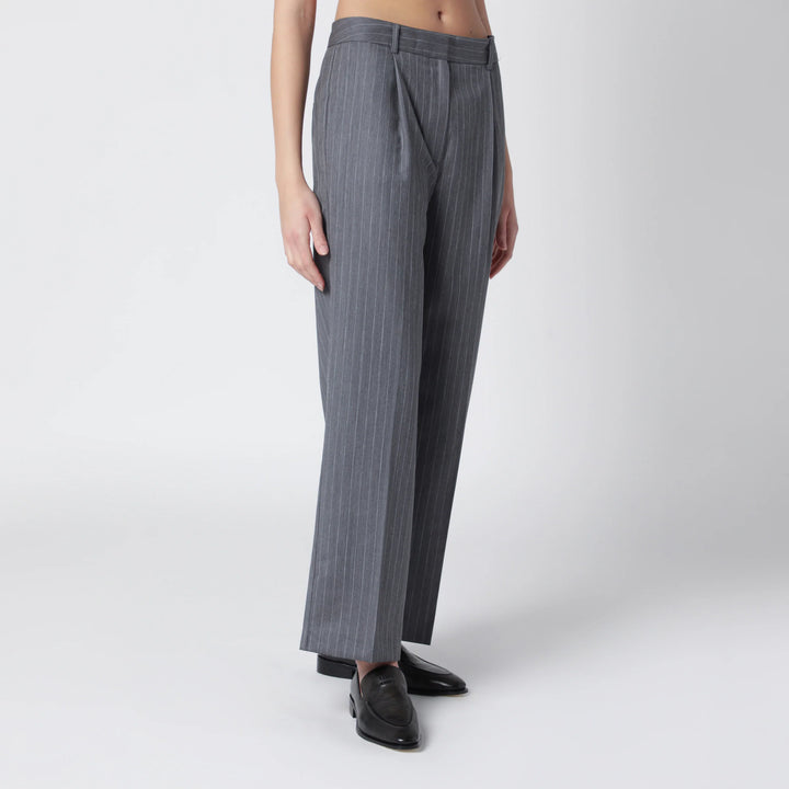 ANINE BING - Trent cropped trousers in light grey fabric