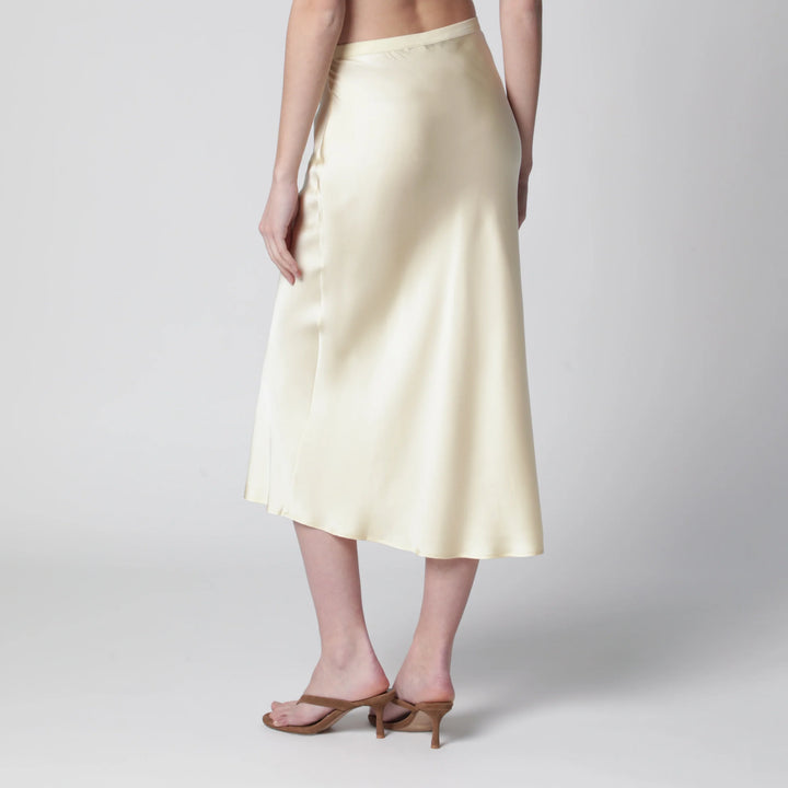 ANINE BING - Bar midi skirt in butter-colored silk