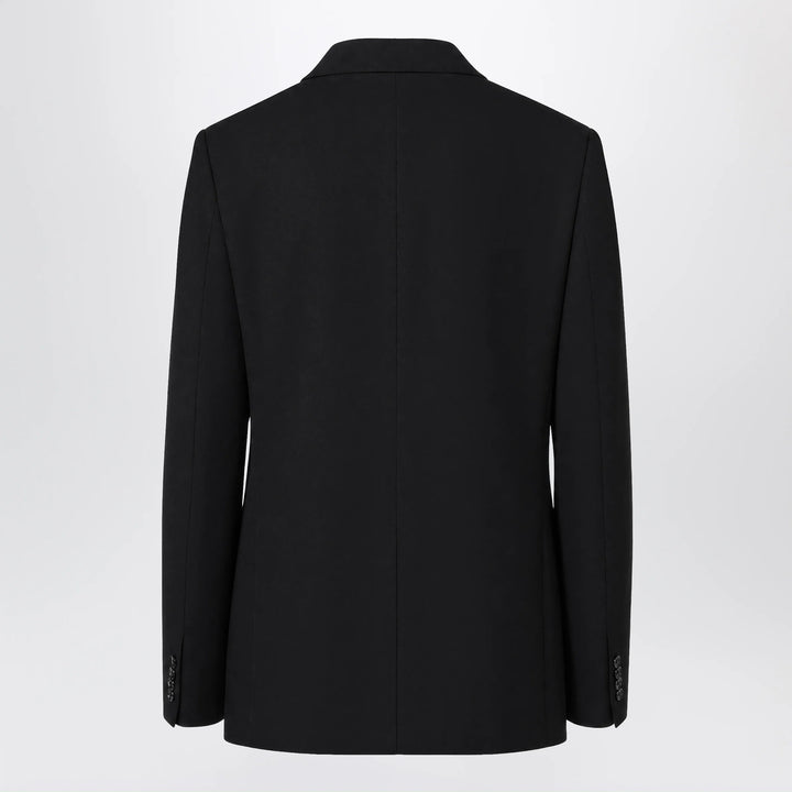 Balenciaga - Double-breasted tailored wool twill jacket in black