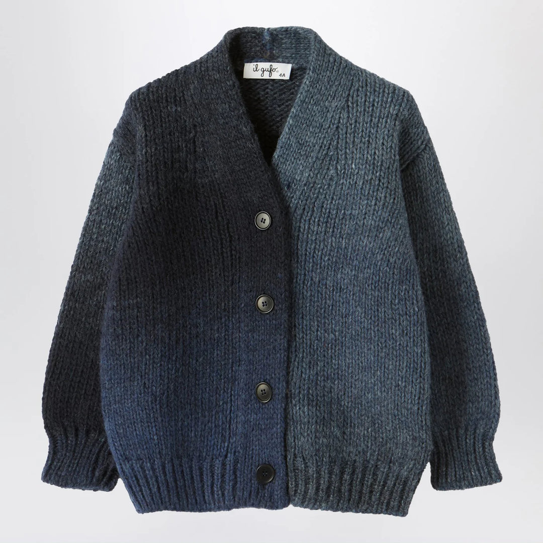 Il Gufo - Blue gradient wool blend cardigan