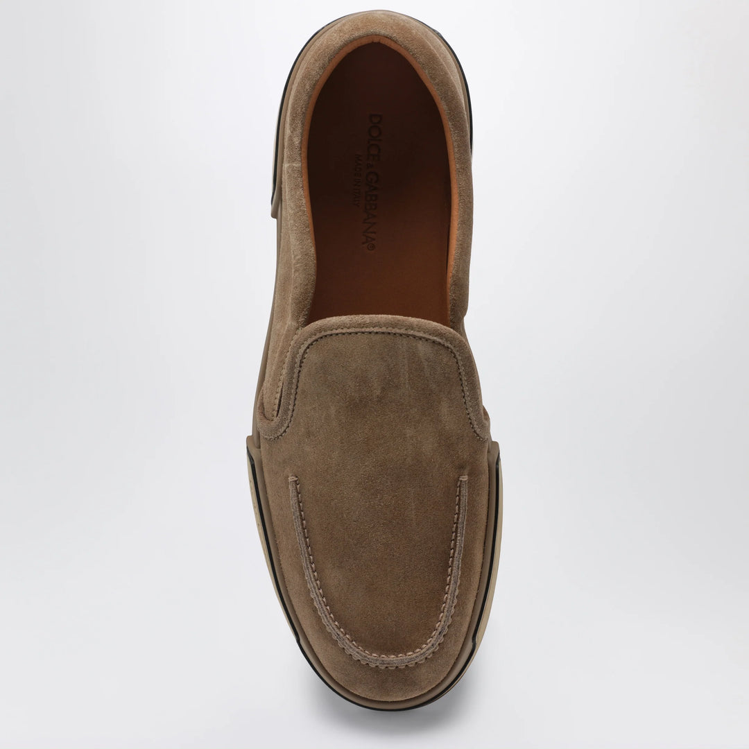 Dolce&amp;Gabbana - Portofino Yacht suede slip-on sneakers in cognac