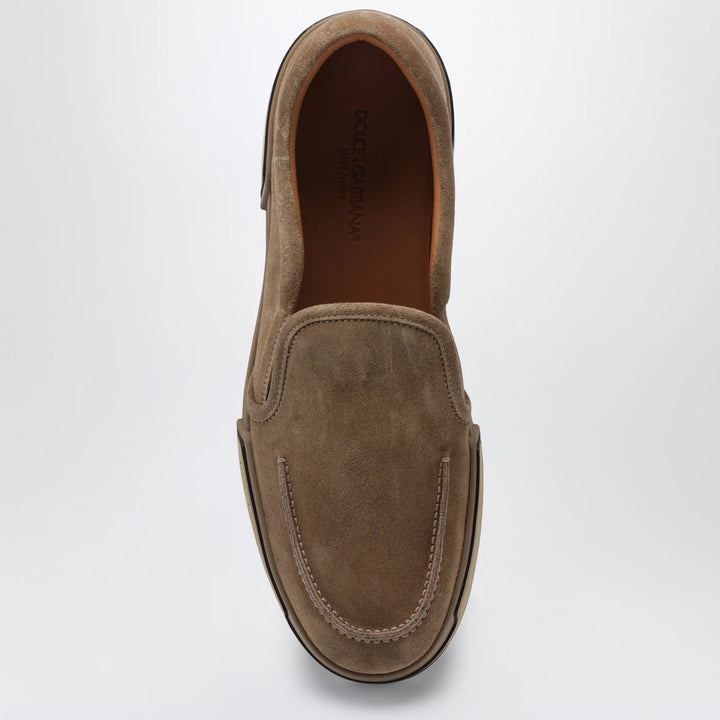Dolce&amp;Gabbana - Portofino Yacht suede slip-on sneakers in cognac