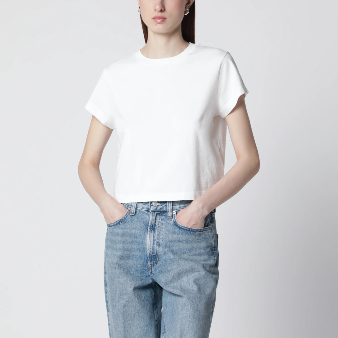 AGOLDE - White cotton crew-neck T-shirt