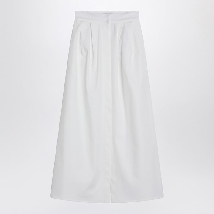Max Mara Wide white gabardine skirt
