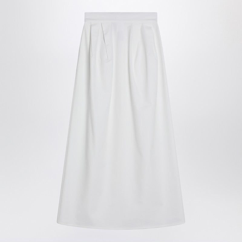 Max Mara Wide white gabardine skirt