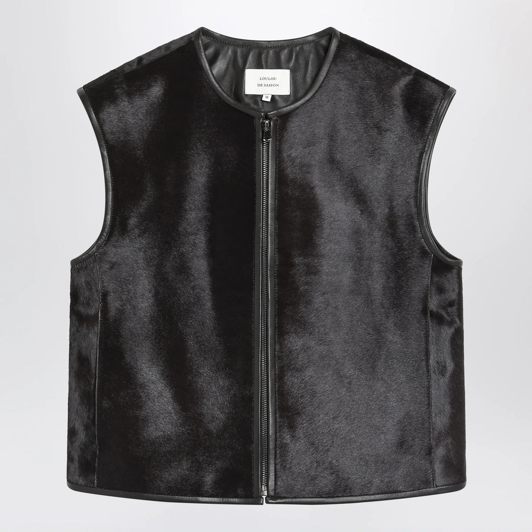 LouLou De Saison - Brown Ampas vest in pony-effect leather Brand Vests 36  FR
