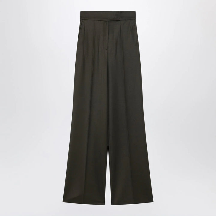 Max Mara - Moss green wide-leg wool trousers