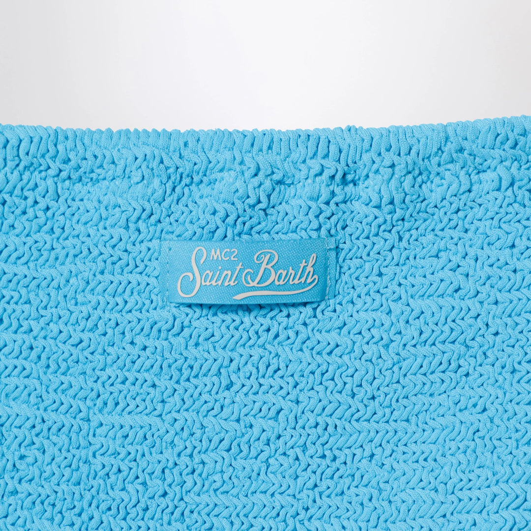 MC2 Saint Barth - Baker bikini in light blue crinkle fabric