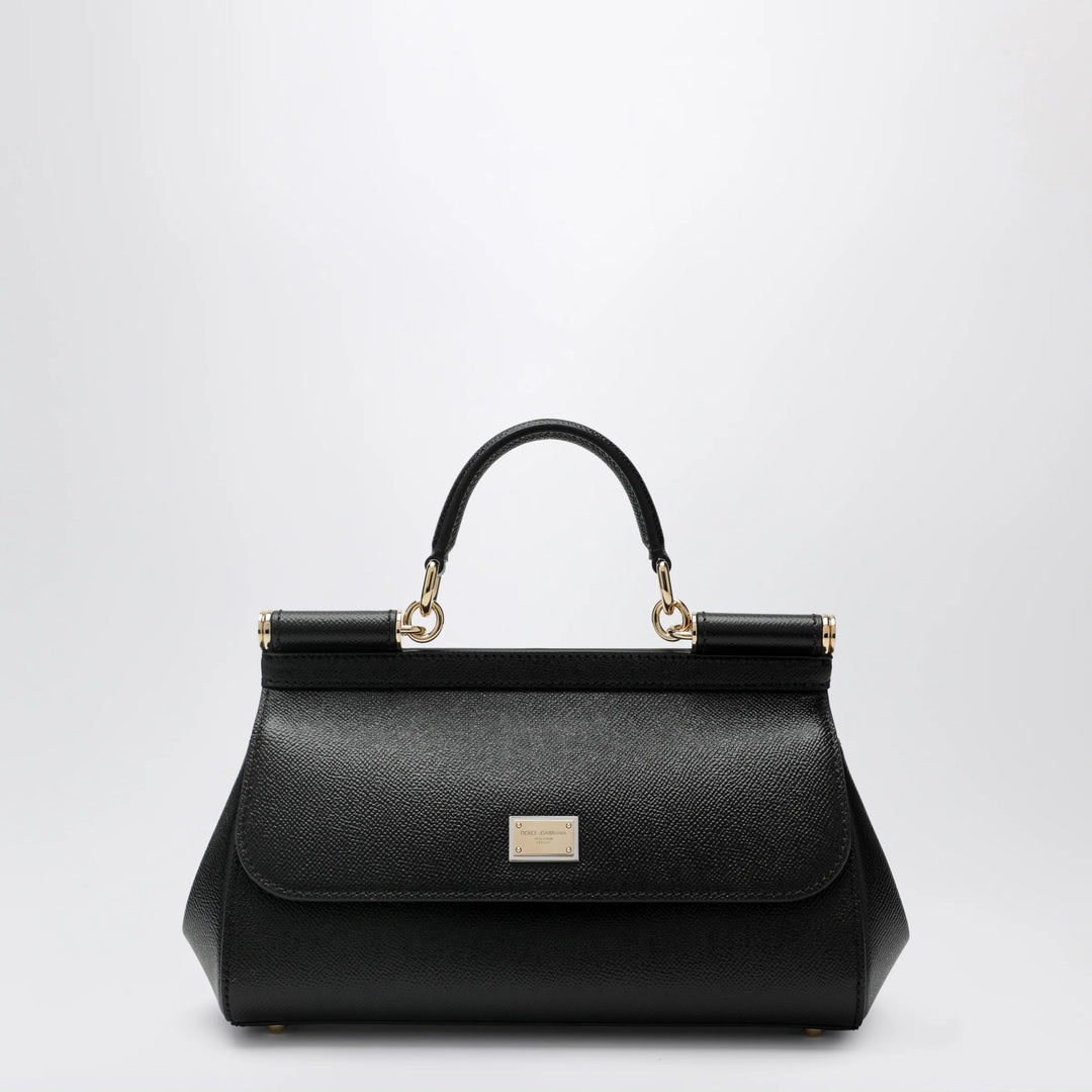 Dolce&amp;Gabbana - Sicily medium top-handle bag in calf leather, black