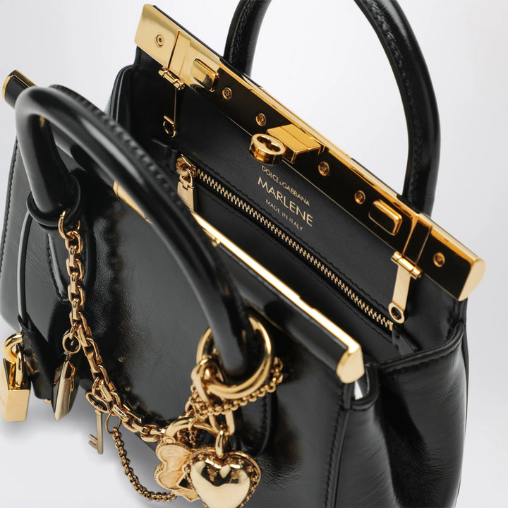 Dolce&amp;Gabbana - Marlene mini day handbag with charms in black calfskin