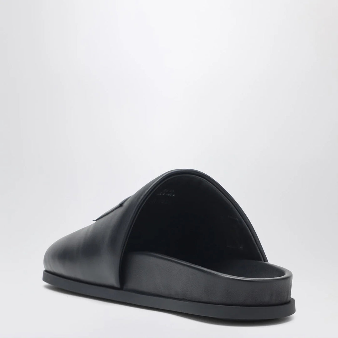 Givenchy - Label flat mules in black nappa leather