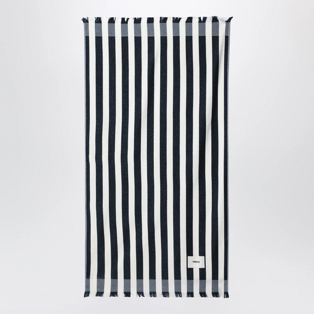 Tekla - Navy blue/white striped beach towel