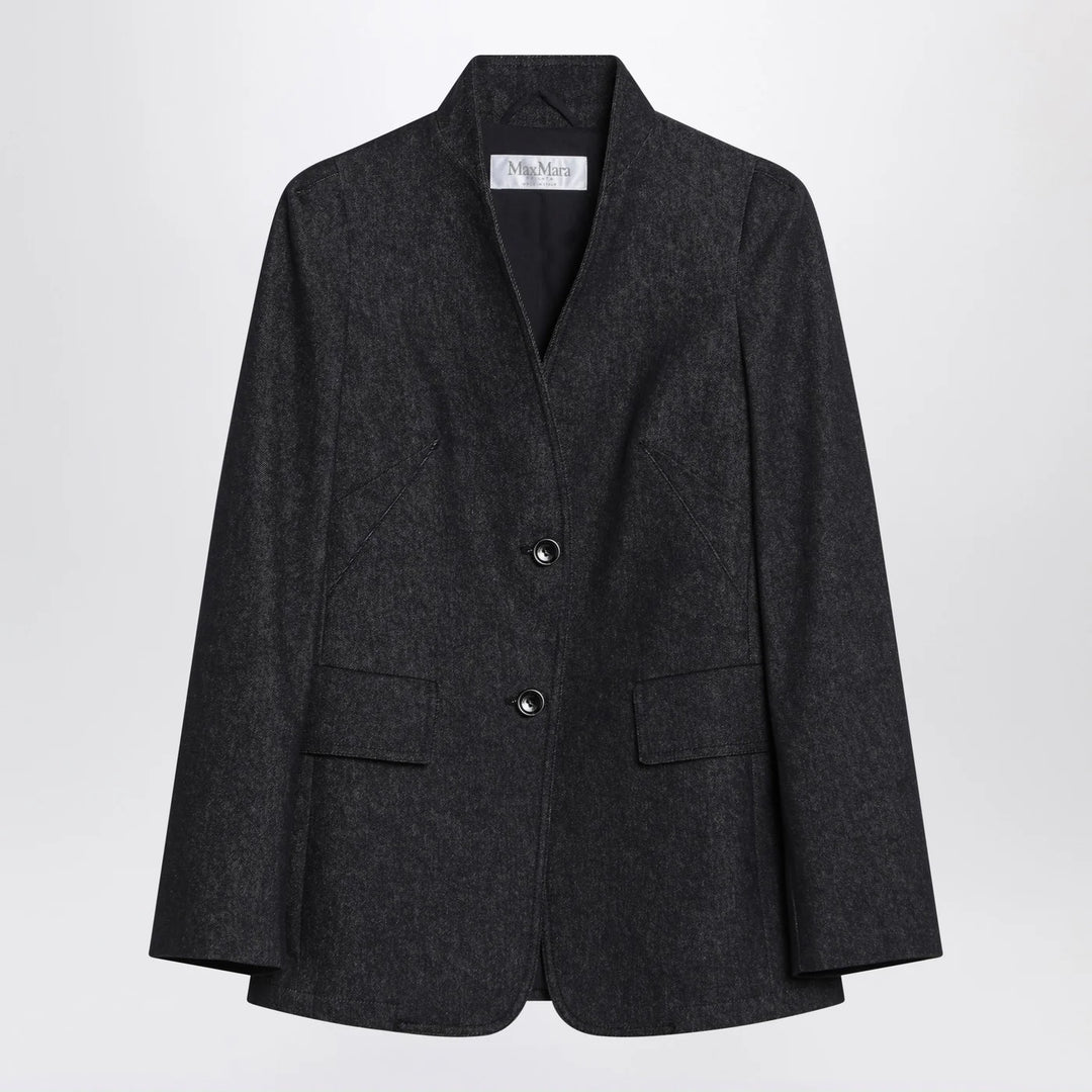 Max Mara - Midnight blue jacket in cotton denim effect