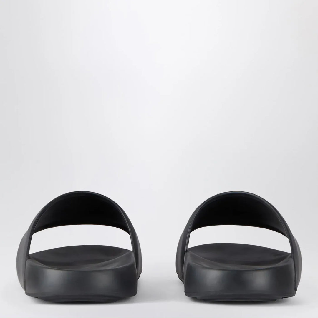 Givenchy - Black rubber Label Slide flat mules Brand Shoes