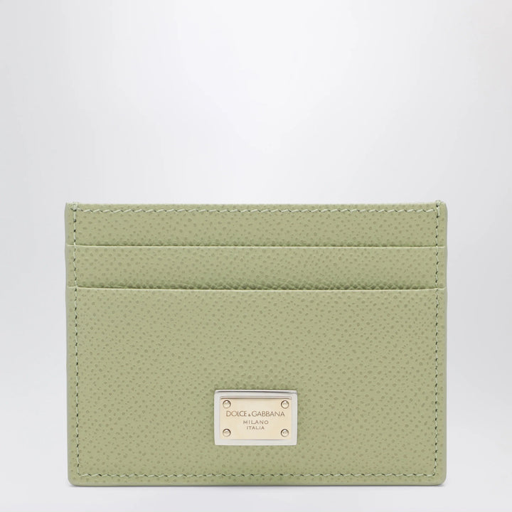 Dolce&amp;Gabbana - Sage green Dauphine leather card holder