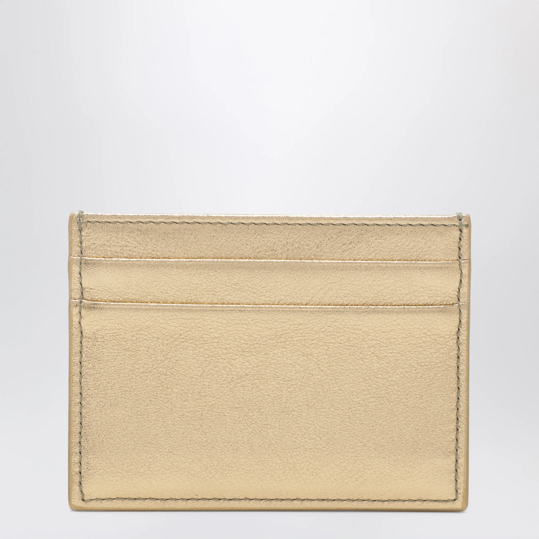 Dolce&amp;Gabbana - Laminated calfskin DG logo card holder in gold