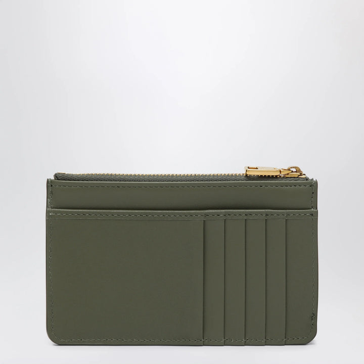 Dolce&amp;Gabbana - Zip card holder in plongé calfskin, military green