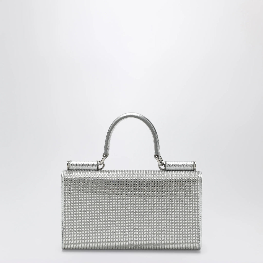 Dolce&amp;Gabbana - Satin phone bag with rhinestones in Crystal/Pearl