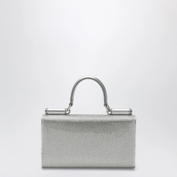 Dolce&amp;Gabbana - Satin phone bag with rhinestones in Crystal/Pearl