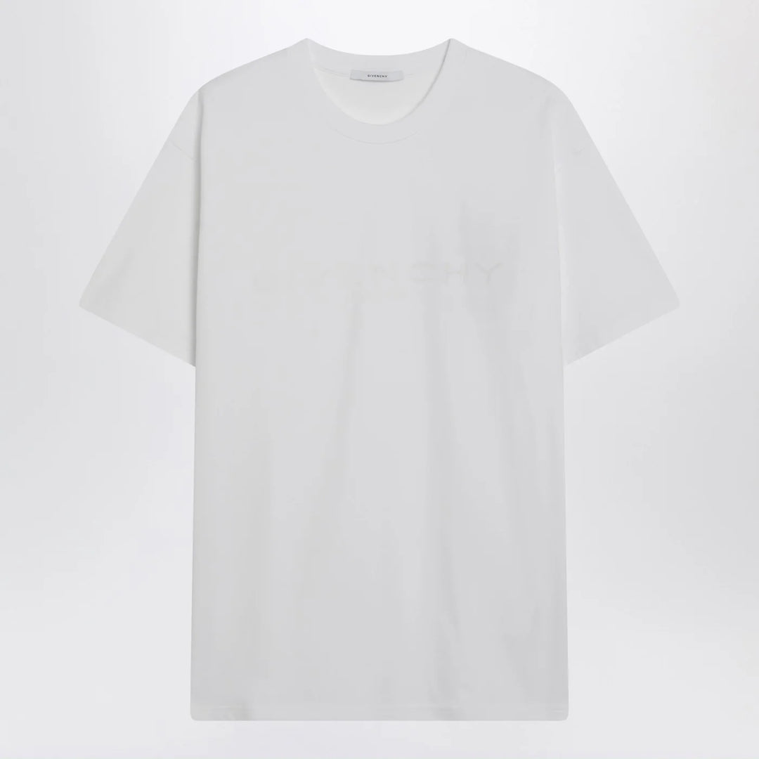 Givenchy - White cotton and silk T-shirt with jacquard logo