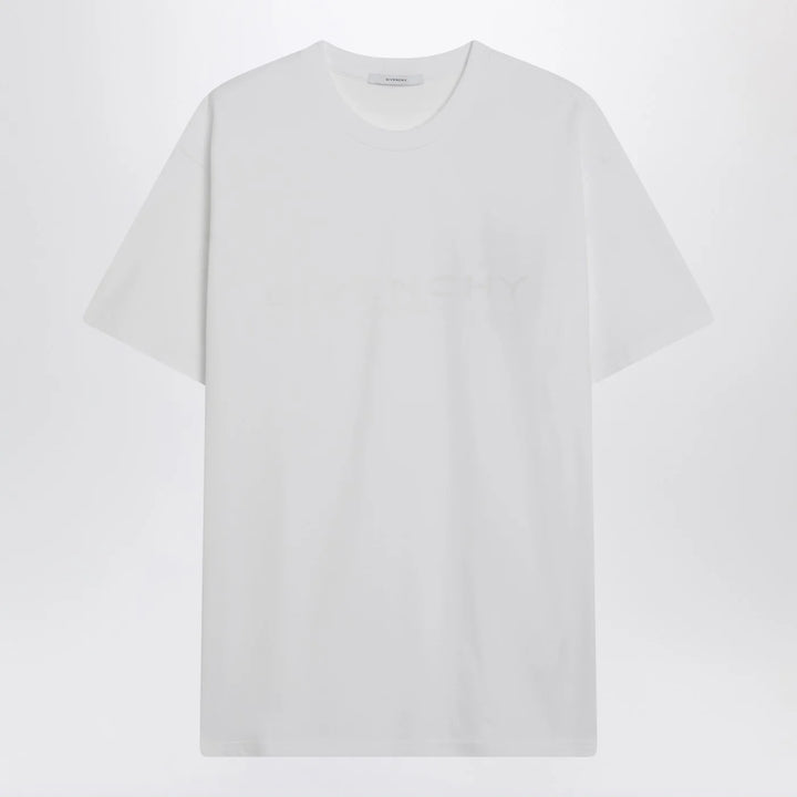 Givenchy - White cotton and silk T-shirt with jacquard logo