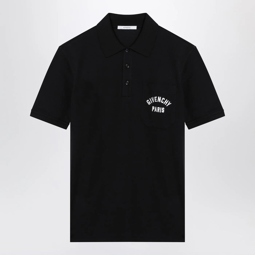 Givenchy - Dark blue polo shirt with logo embroidery