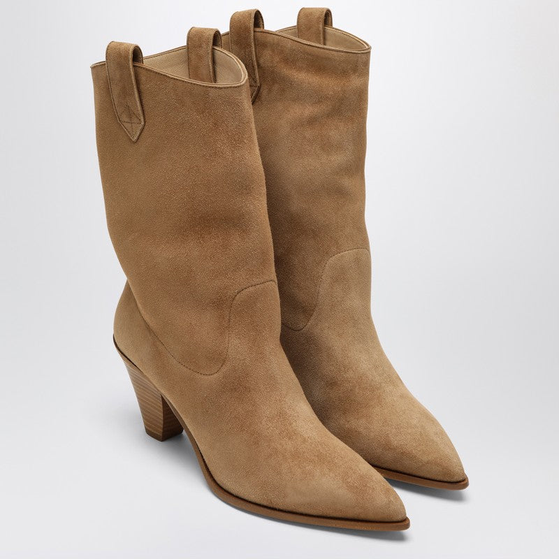 Aquazzura Boogie camel-coloured Texan boots