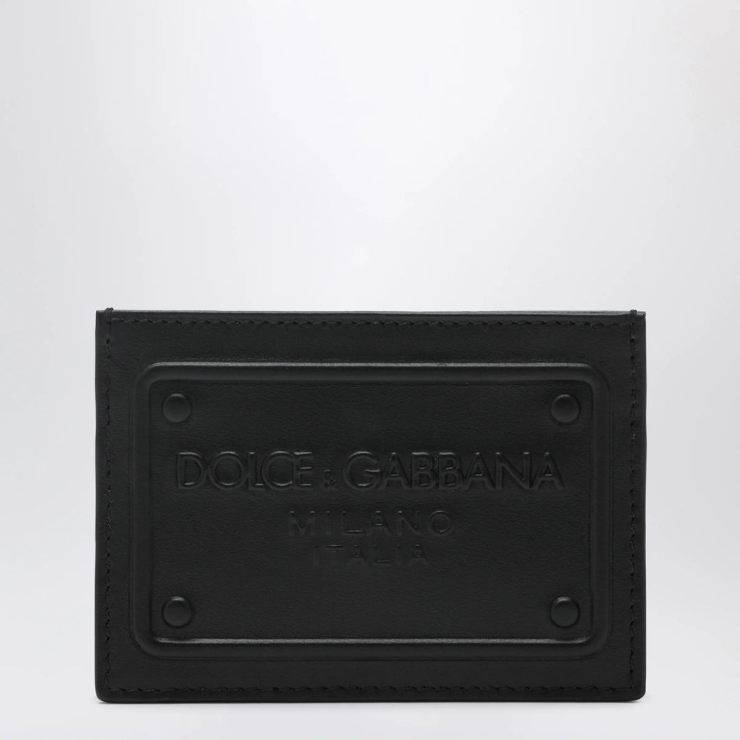 Dolce&amp;Gabbana - Black card holder with embossed logo