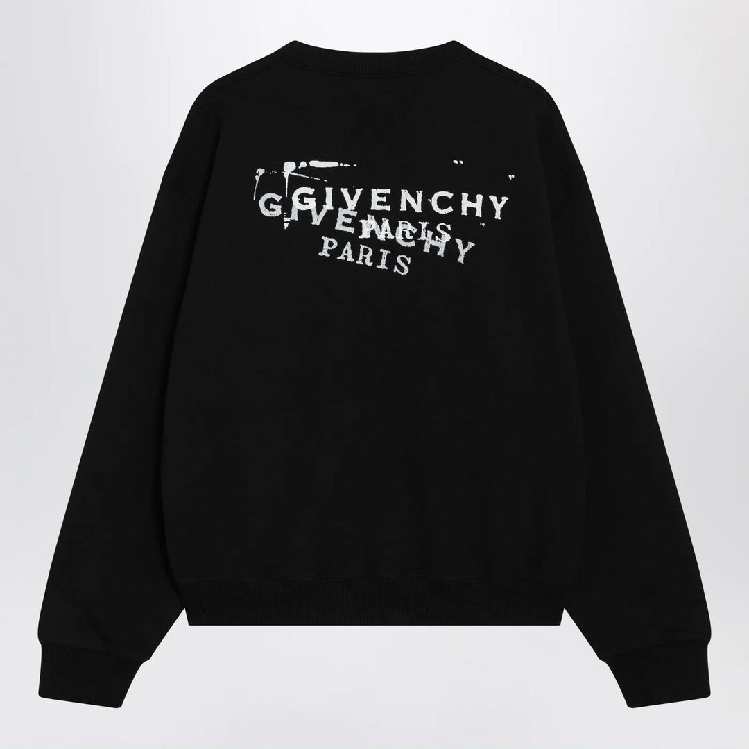 Givenchy - Black brushed cotton sweatshirt with logo