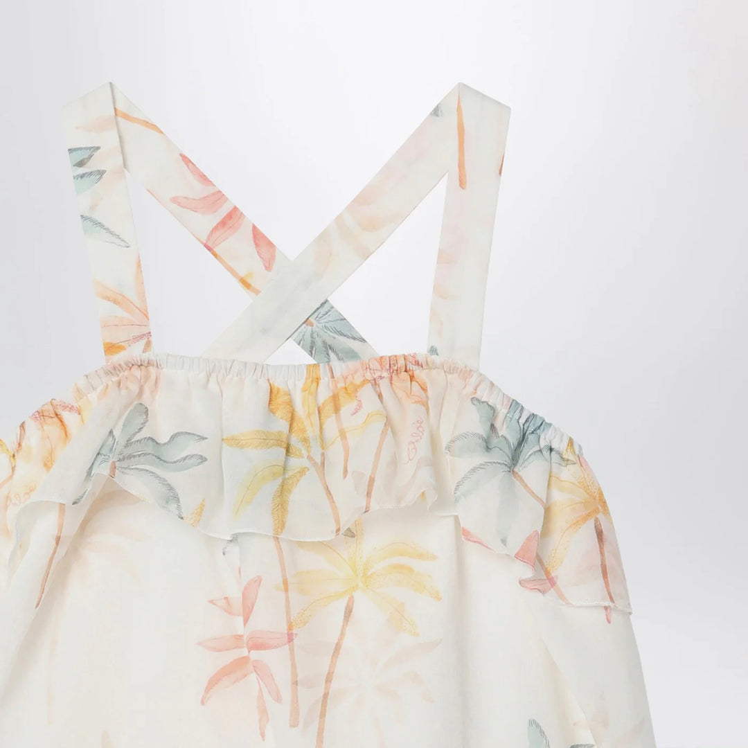 Chloé - Ivory dress with multicolored pattern