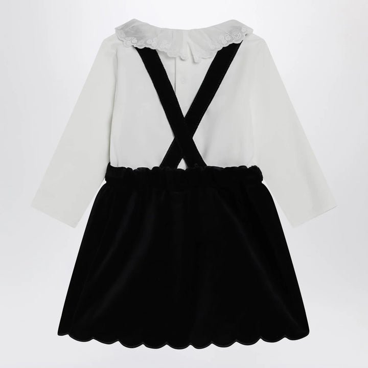 Chloé - White and blue velvet dress