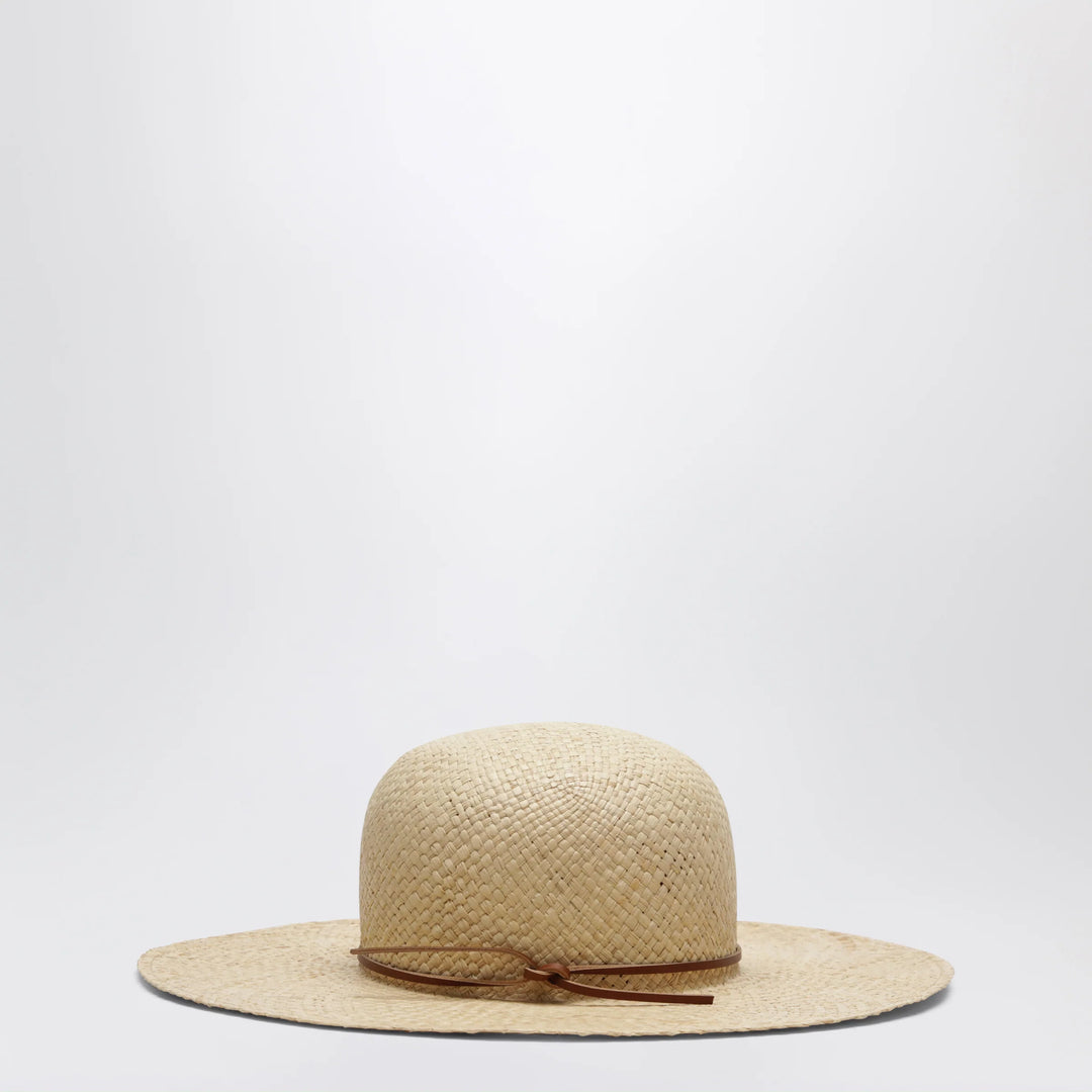 Chloé - Raffia hat with embroidered logo