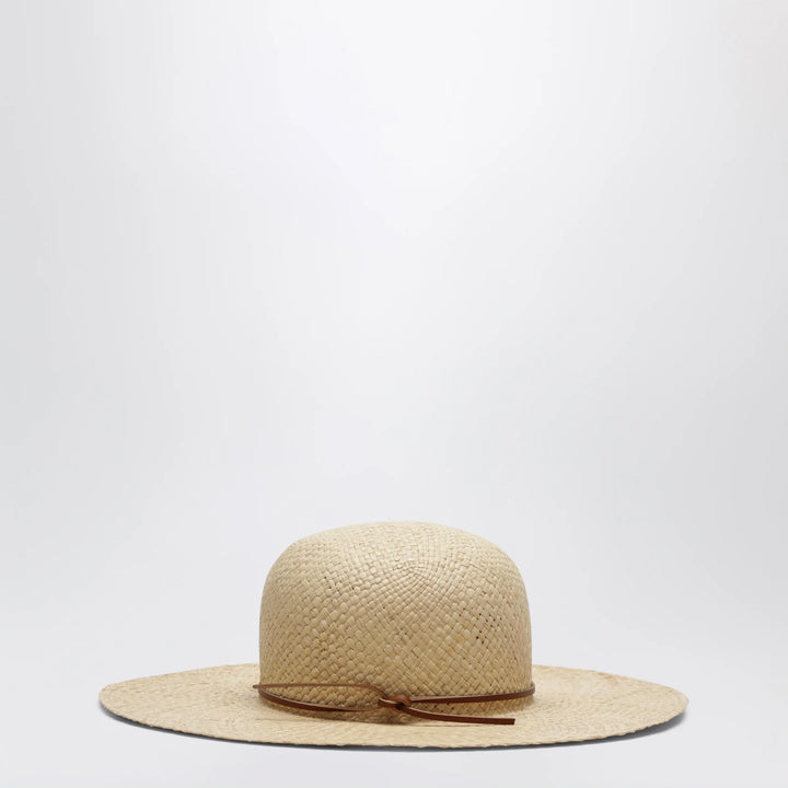 Chloé - Raffia hat with embroidered logo