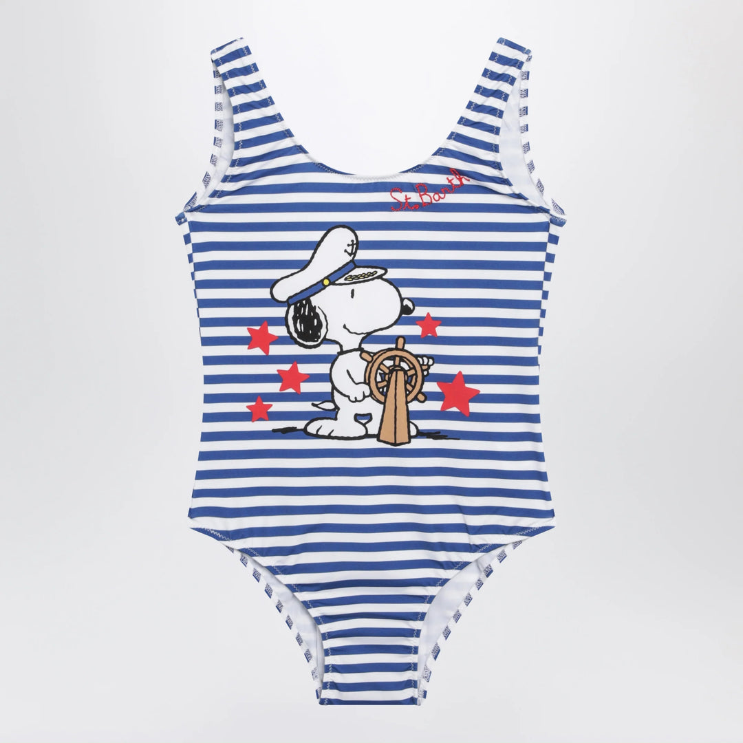 MC2 Saint Barth - Striped one-piece swimsuit with Snoopy