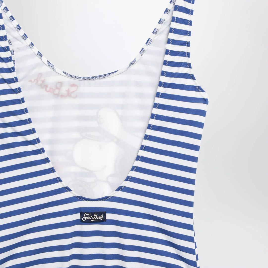 MC2 Saint Barth - Striped one-piece swimsuit with Snoopy