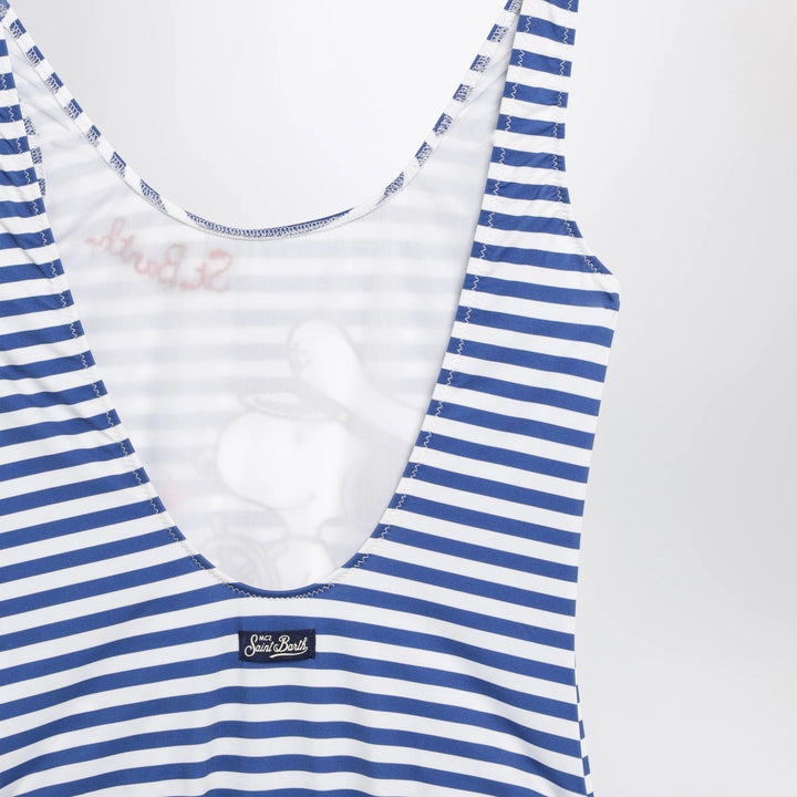 MC2 Saint Barth - Striped one-piece swimsuit with Snoopy