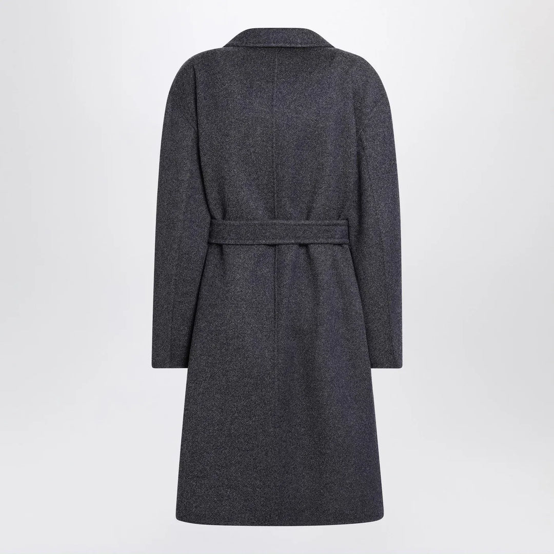 Max Mara - Blue wool coat with denim effect