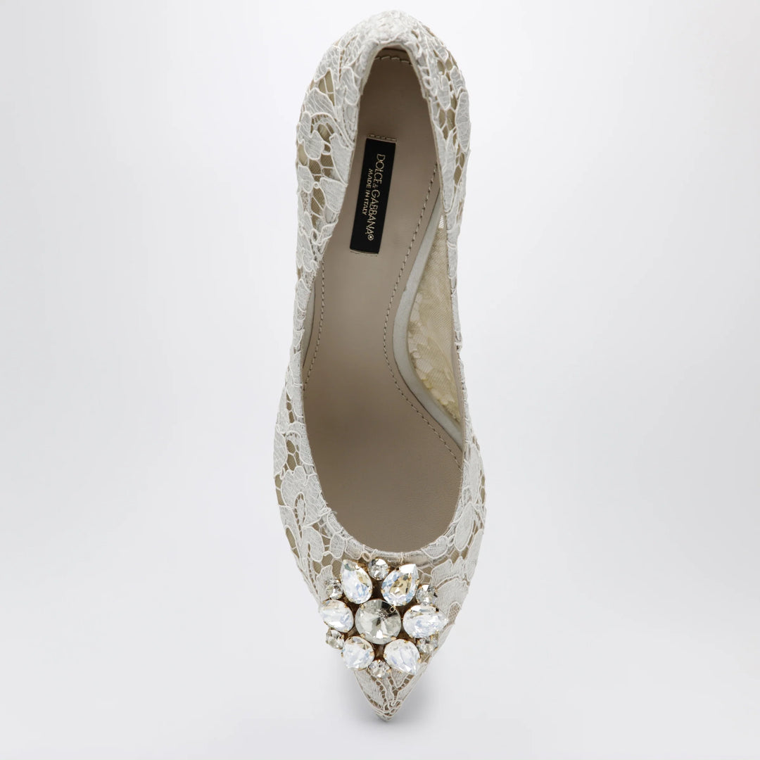 Dolce&amp;Gabbana - Bellucci Taormina lace pumps with crystals in ice