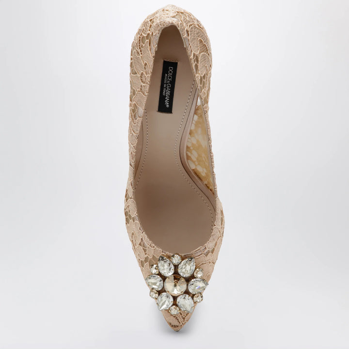 Dolce&amp;Gabbana - Bellucci pumps in Taormina lace with crystals, apricot