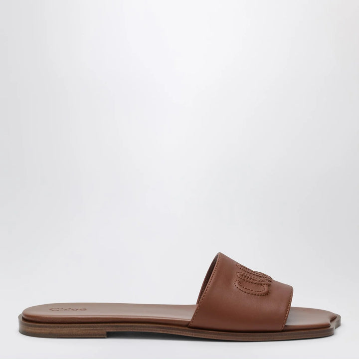 Chloé - Soleil mules in Ginger Brown leather