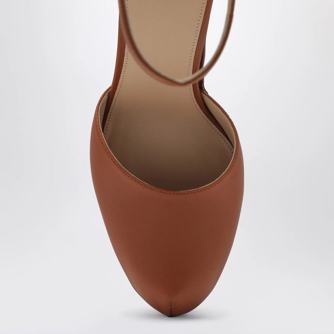 Chloé - Brown platform pumps with studs