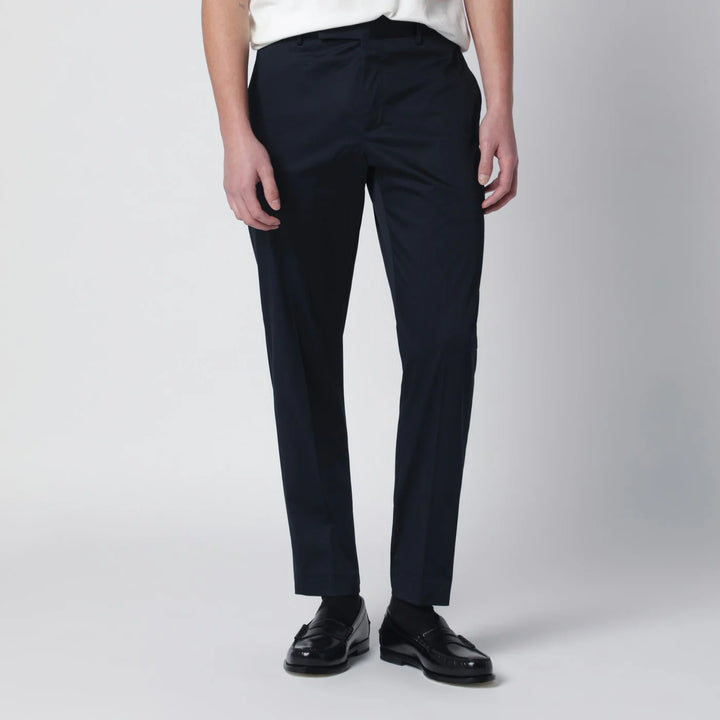 PT Torino - Blue cotton-blend trousers