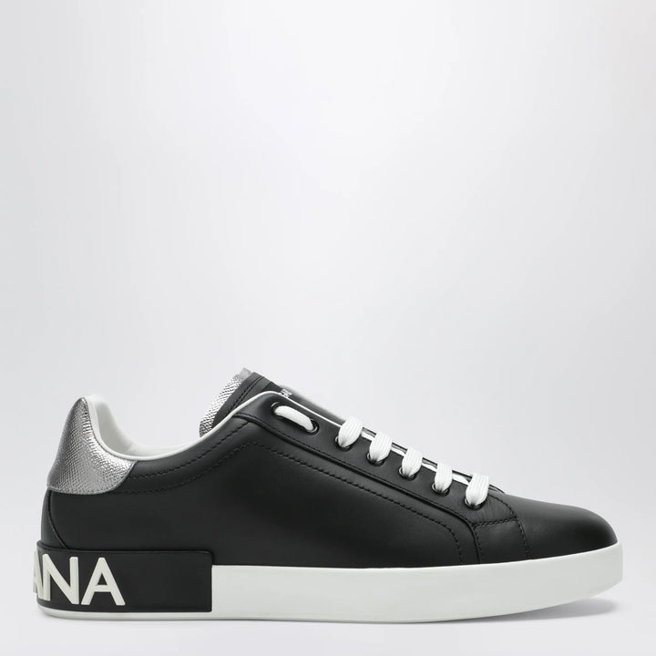 Dolce&amp;Gabbana - Portofino classic leather sneakers in black and silver