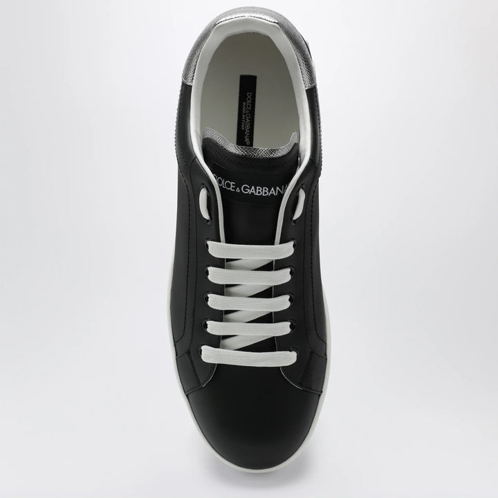 Dolce&amp;Gabbana - Portofino classic leather sneakers in black and silver