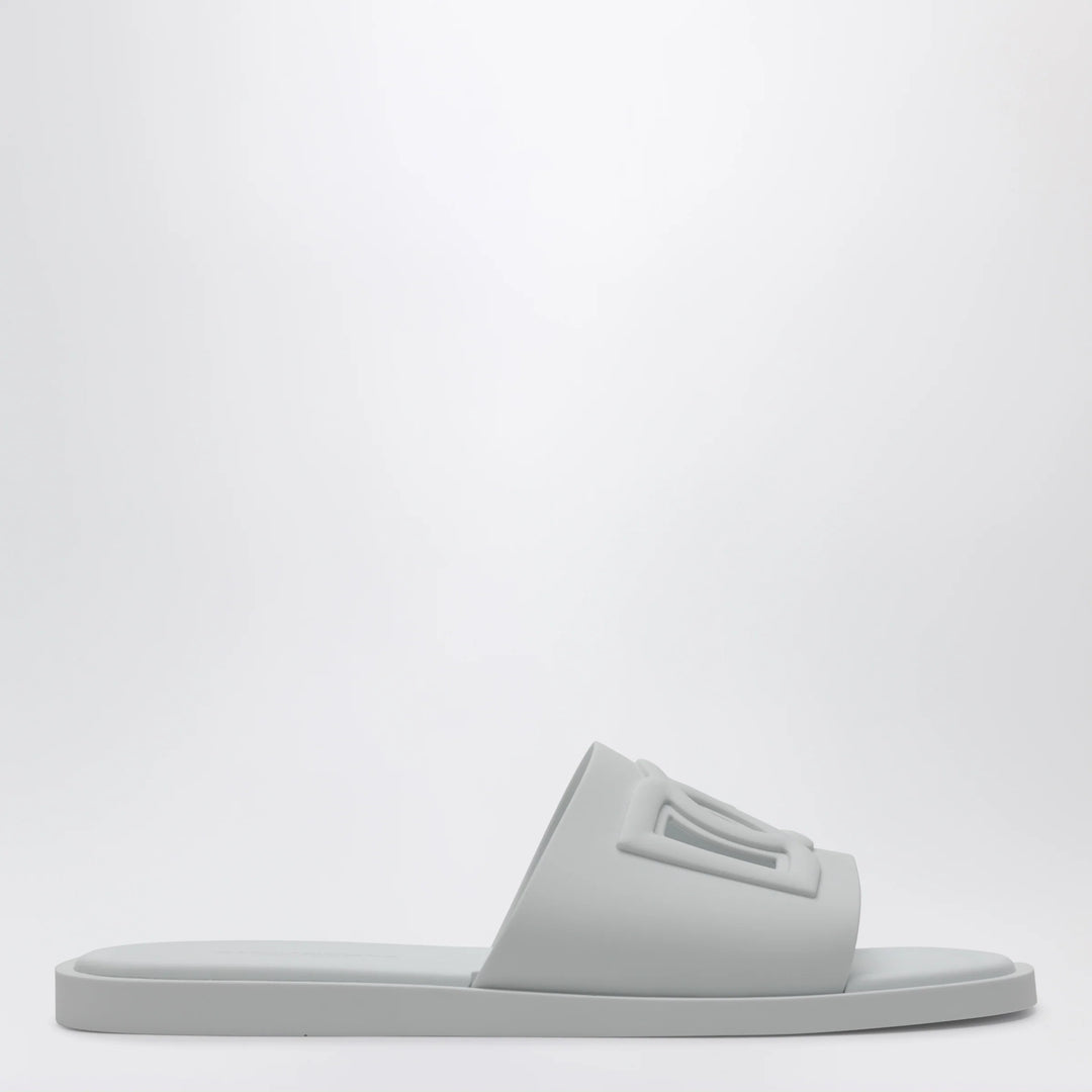 Dolce&amp;Gabbana - Optical white rubber beachwear slides