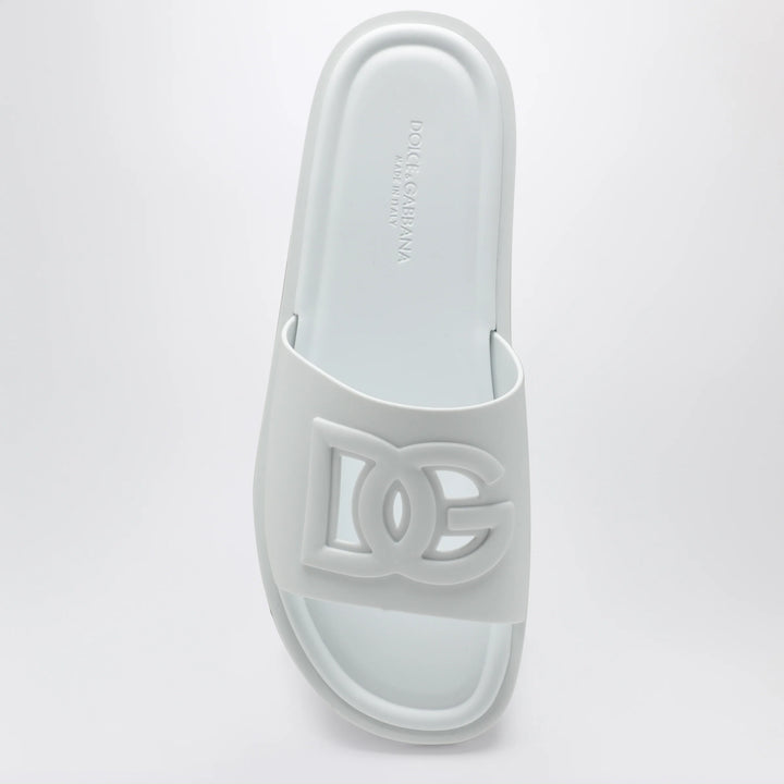 Dolce&amp;Gabbana - Optical white rubber beachwear slides