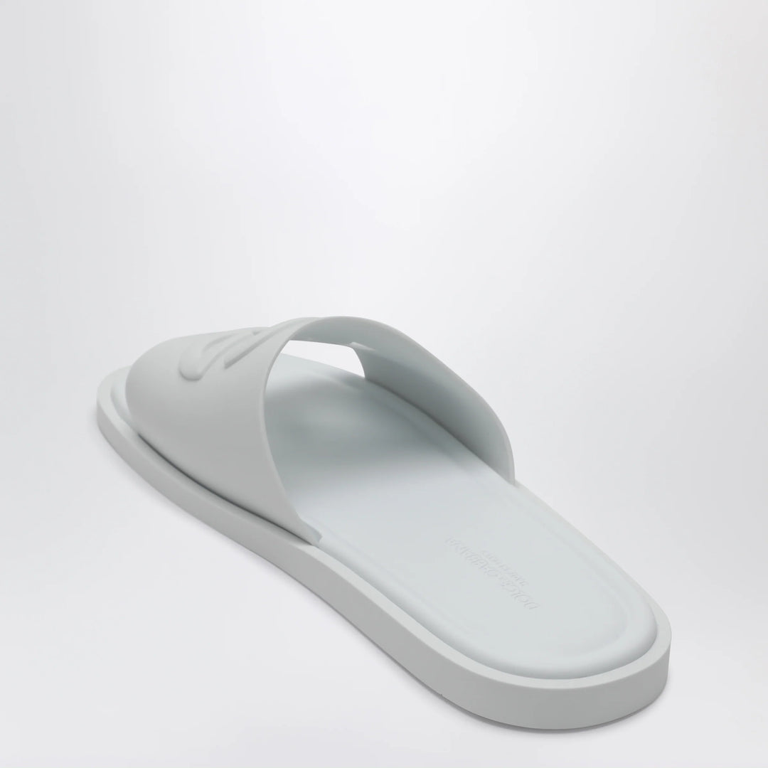 Dolce&amp;Gabbana - Optical white rubber beachwear slides
