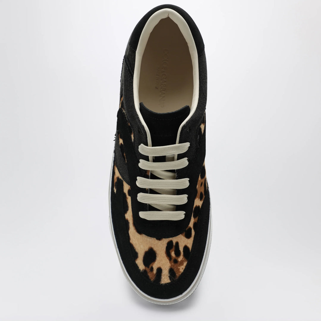 Dolce&amp;Gabbana - DG Sailing Sneakers in pony hair with leopard print