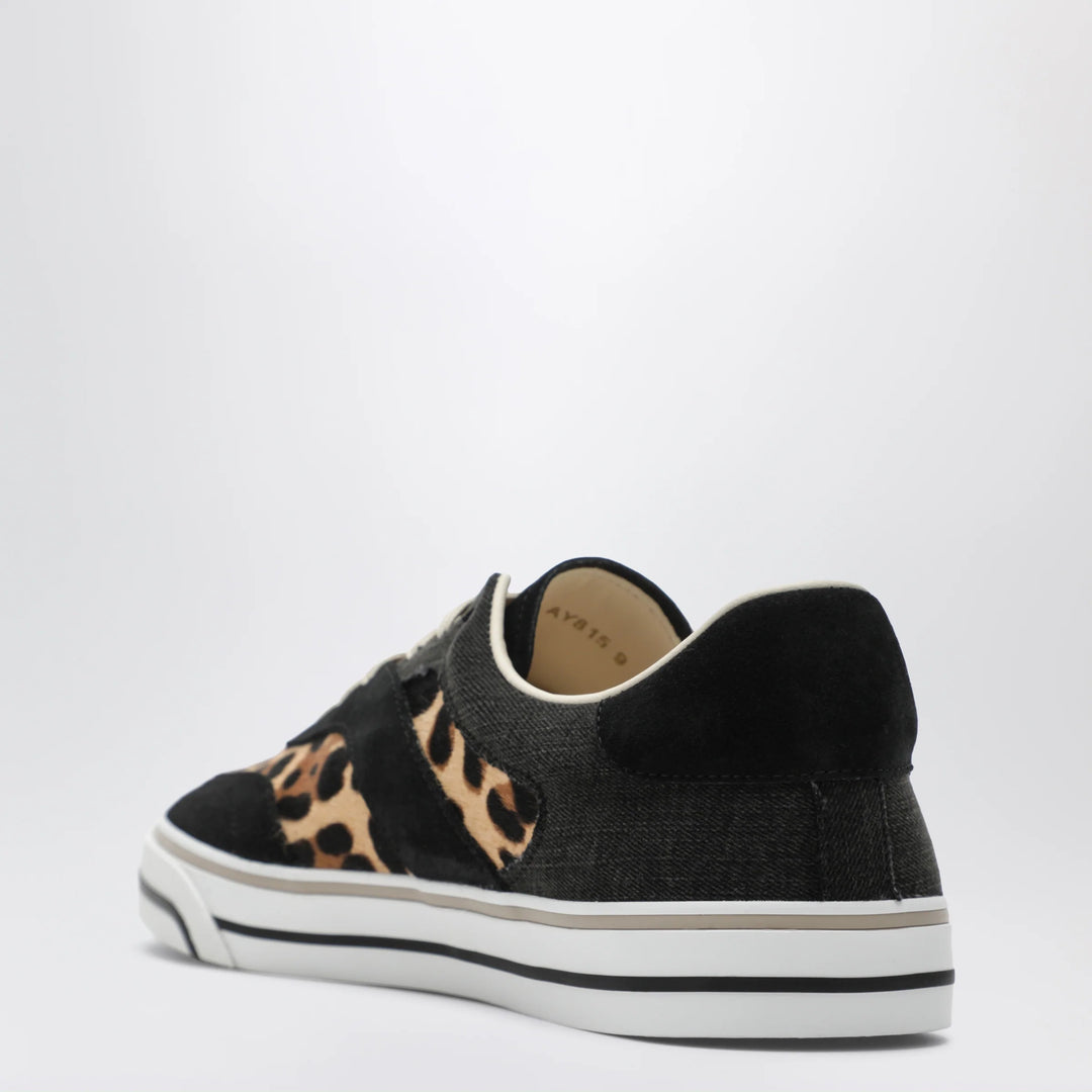 Dolce&amp;Gabbana - DG Sailing Sneakers in pony hair with leopard print